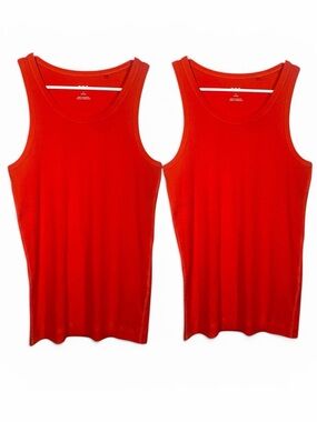 COS Ribbed Tank Bundle Orange Red M Elevated Minimalist Basics